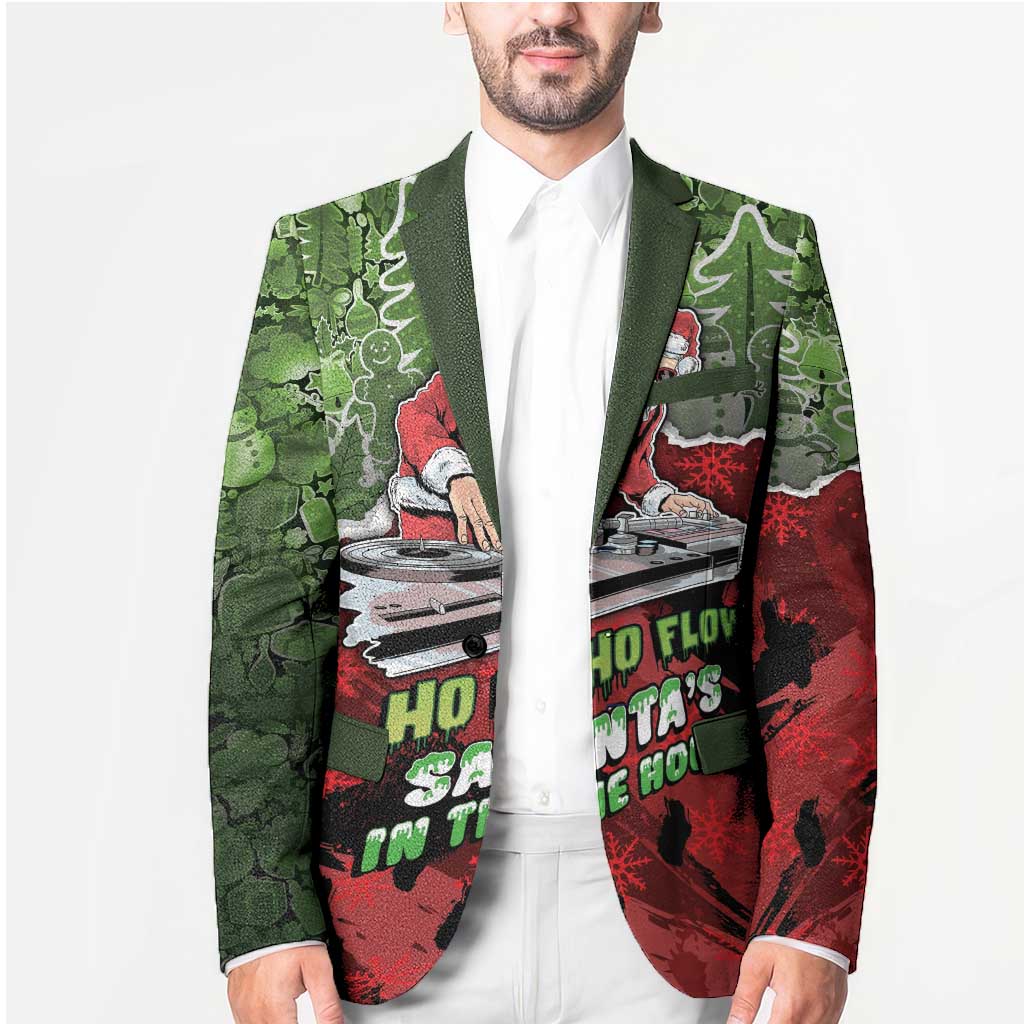 Hip Hop Christmas Blazer DJ Santa Ho Ho Flow - Wonder Print Shop