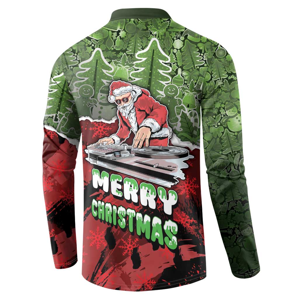 Hip Hop Christmas Button Sweatshirt DJ Santa Ho Ho Flow - Wonder Print Shop