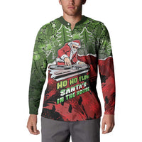 Hip Hop Christmas Button Sweatshirt DJ Santa Ho Ho Flow - Wonder Print Shop