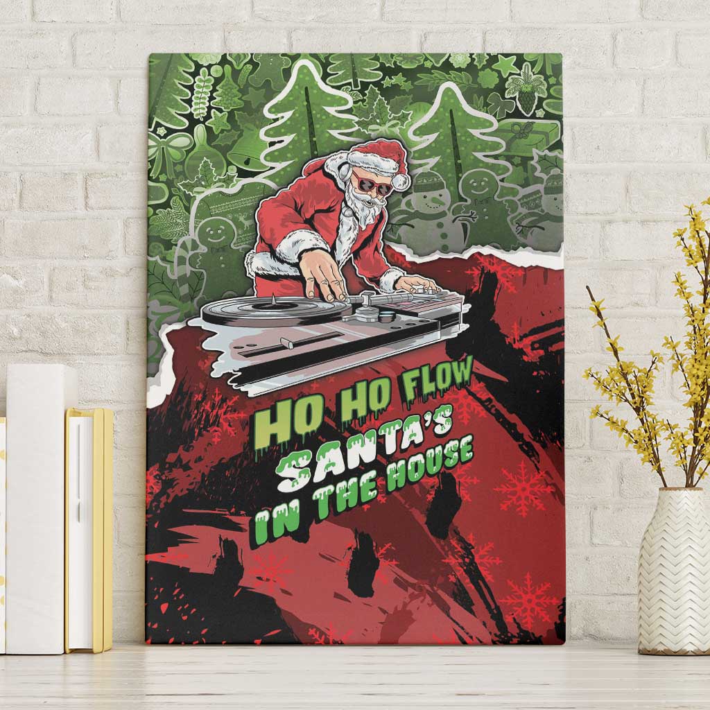 Hip Hop Christmas Canvas Wall Art DJ Santa Ho Ho Flow - Wonder Print Shop