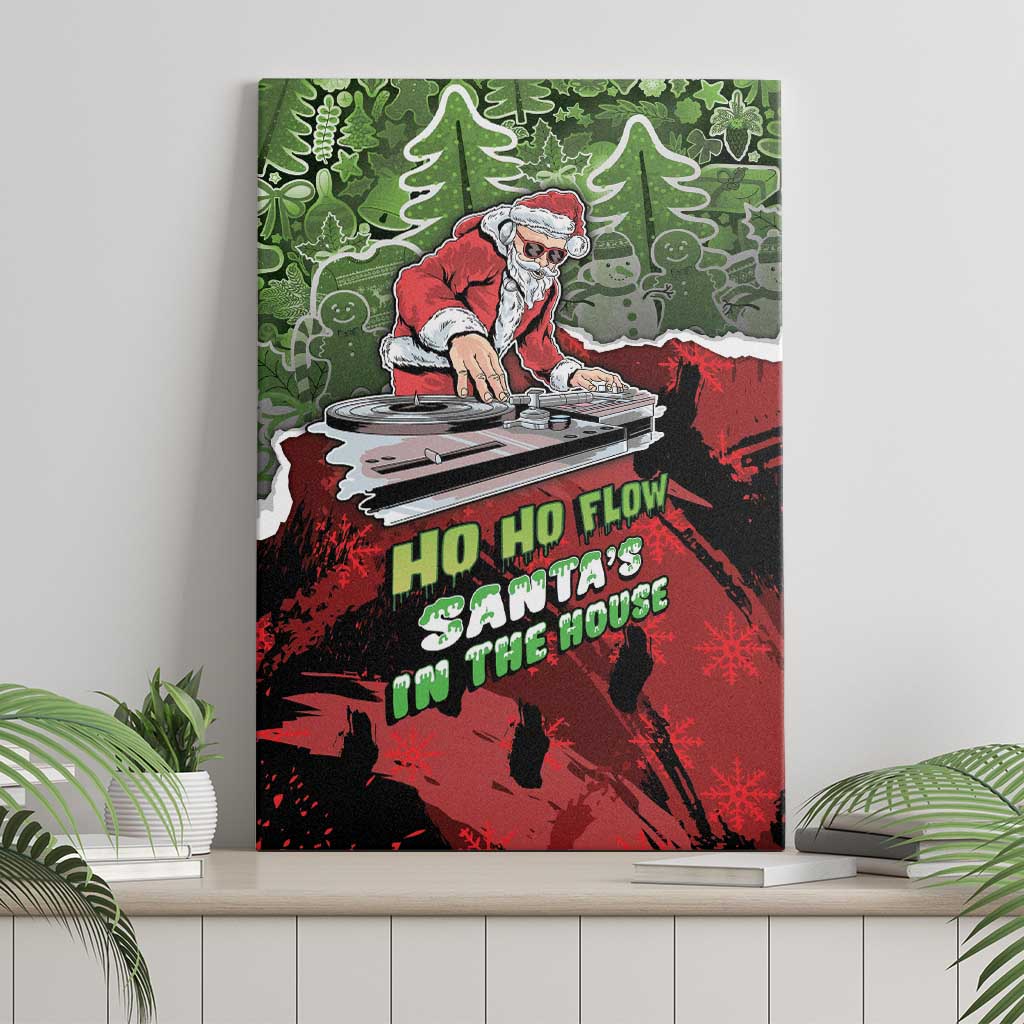 Hip Hop Christmas Canvas Wall Art DJ Santa Ho Ho Flow - Wonder Print Shop