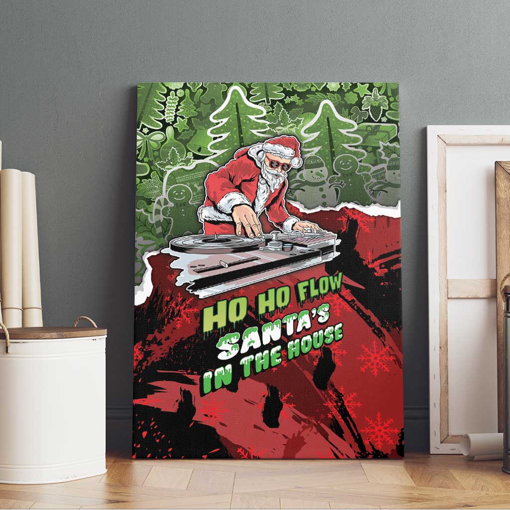 Hip Hop Christmas Canvas Wall Art DJ Santa Ho Ho Flow - Wonder Print Shop