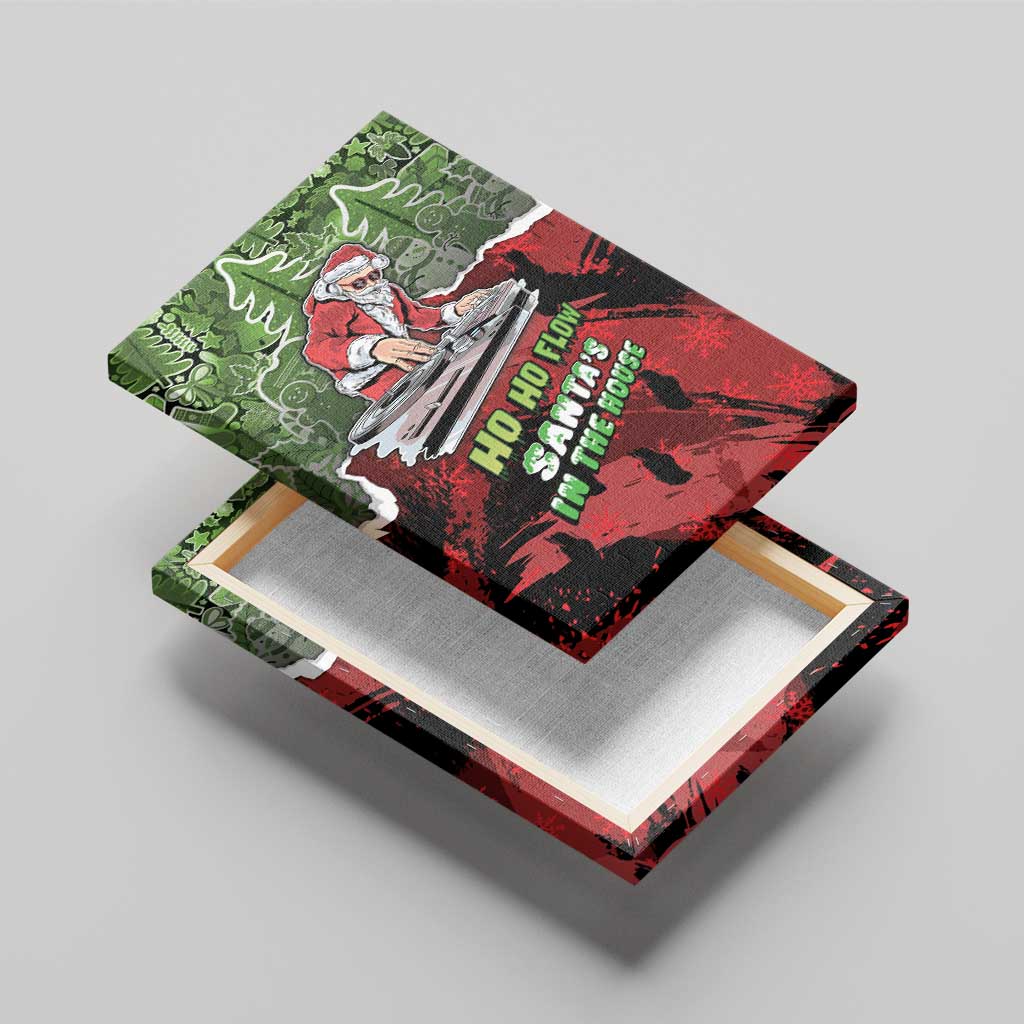 Hip Hop Christmas Canvas Wall Art DJ Santa Ho Ho Flow - Wonder Print Shop