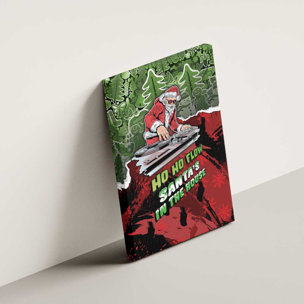 Hip Hop Christmas Canvas Wall Art DJ Santa Ho Ho Flow - Wonder Print Shop