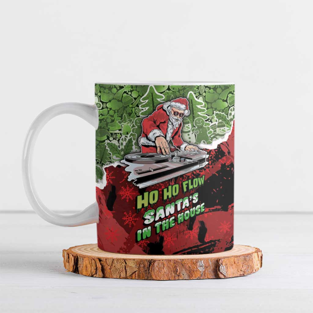 Hip Hop Christmas Ceramic Mug DJ Santa Ho Ho Flow - Wonder Print Shop