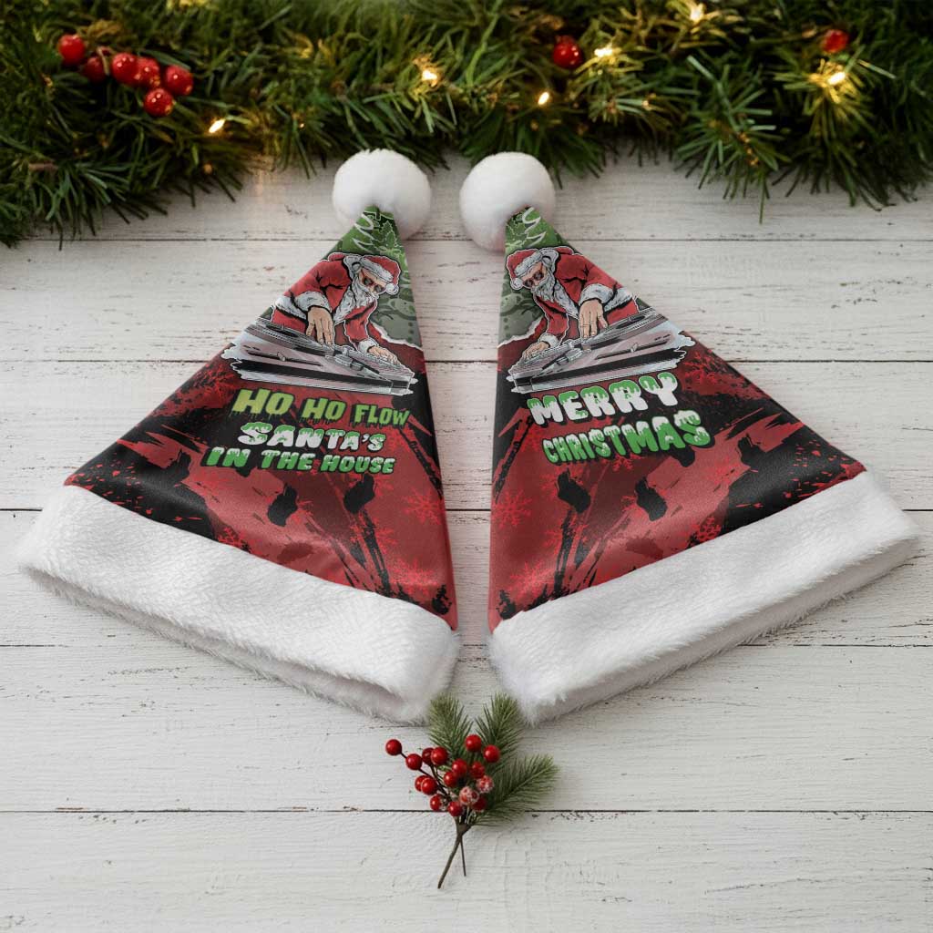 Hip Hop Christmas Santa Hat DJ Santa Ho Ho Flow - Wonder Print Shop