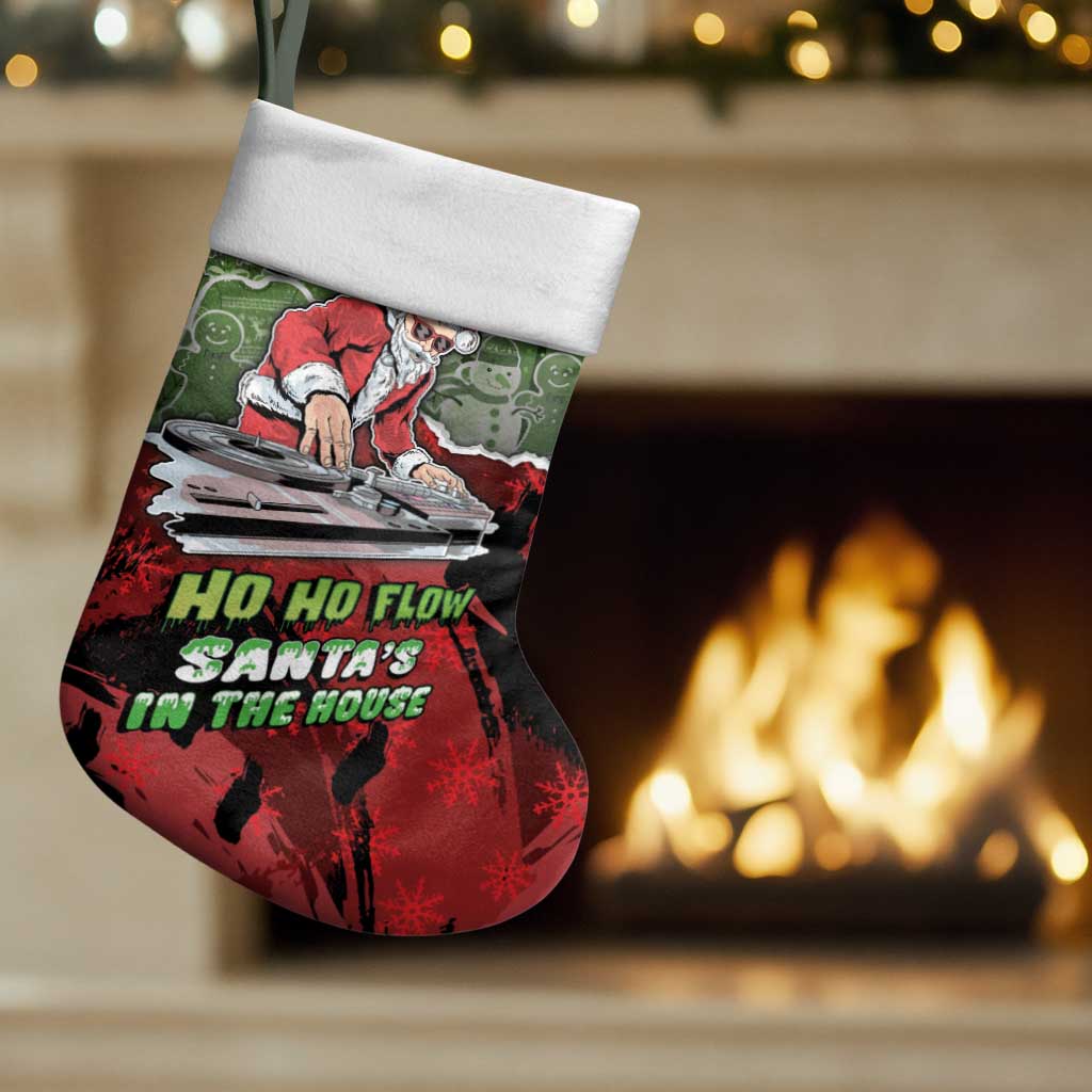 Hip Hop Christmas Stocking DJ Santa Ho Ho Flow - Wonder Print Shop