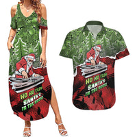 Hip Hop Christmas Couples Matching Summer Maxi Dress and Hawaiian Shirt DJ Santa Ho Ho Flow - Wonder Print Shop