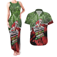 Hip Hop Christmas Couples Matching Tank Maxi Dress and Hawaiian Shirt DJ Santa Ho Ho Flow - Wonder Print Shop