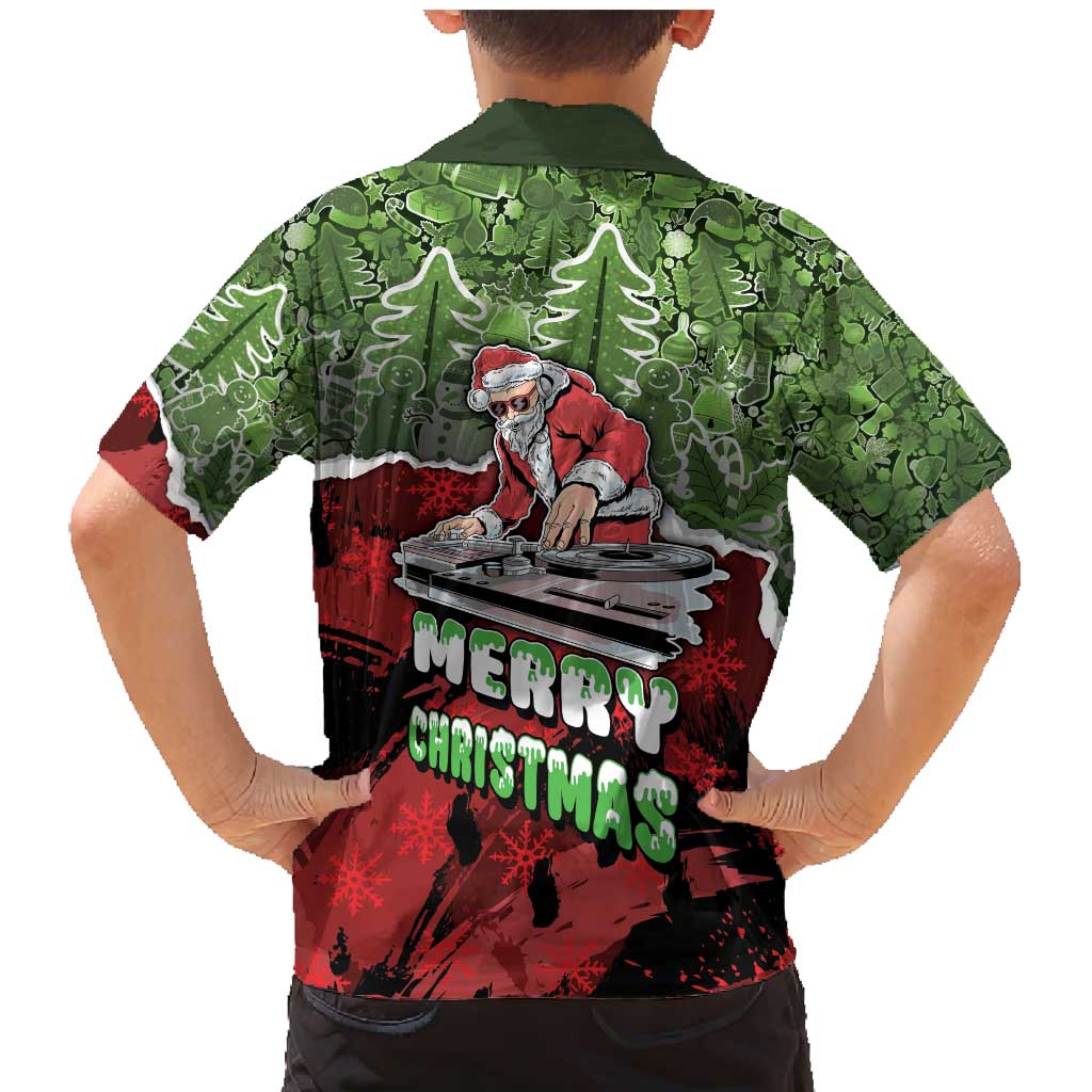 Hip Hop Christmas Family Matching Mermaid Dress and Hawaiian Shirt DJ Santa Ho Ho Flow - Wonder Print Shop