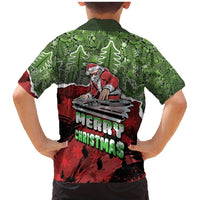 Hip Hop Christmas Family Matching Mermaid Dress and Hawaiian Shirt DJ Santa Ho Ho Flow - Wonder Print Shop