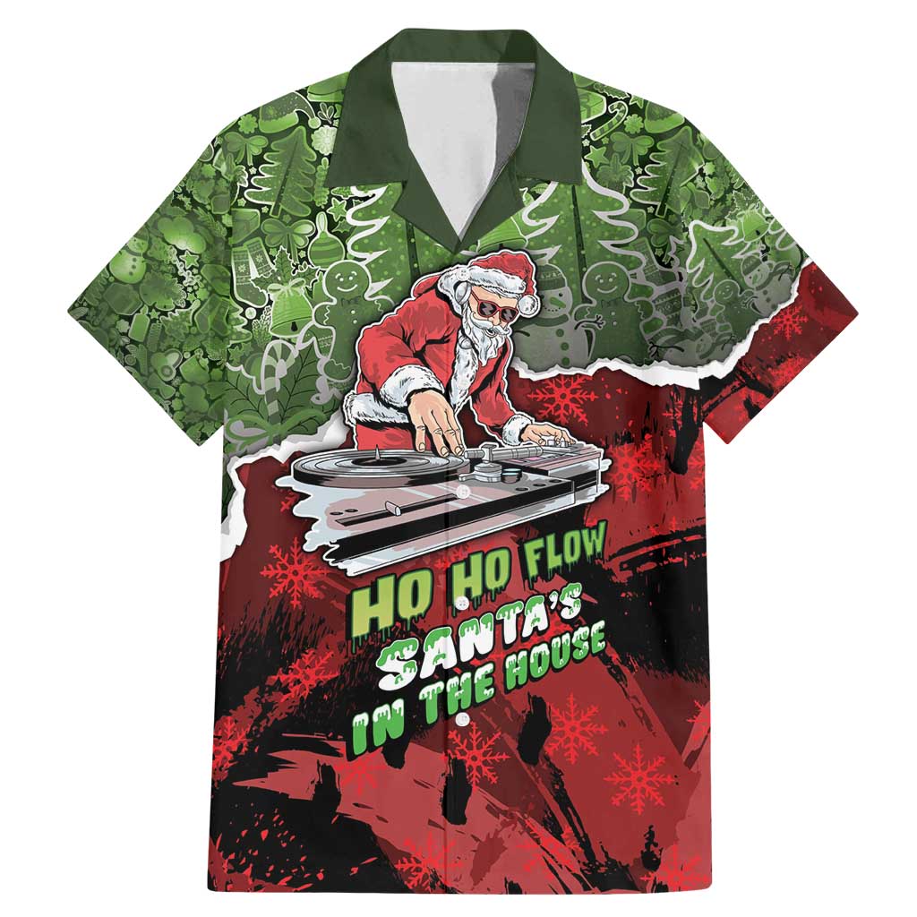 Hip Hop Christmas Family Matching Mermaid Dress and Hawaiian Shirt DJ Santa Ho Ho Flow - Wonder Print Shop