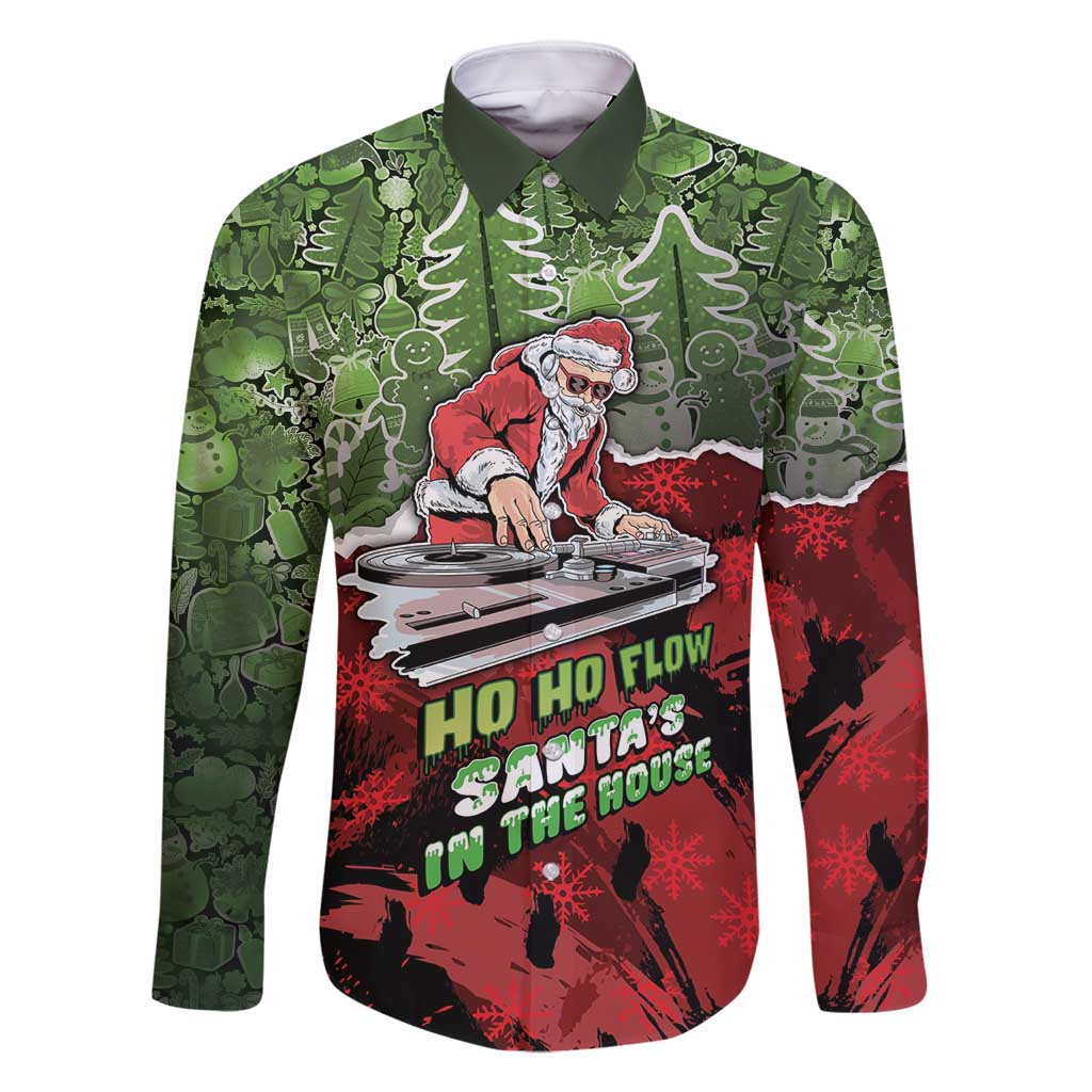 Hip Hop Christmas Family Matching Mermaid Dress and Hawaiian Shirt DJ Santa Ho Ho Flow - Wonder Print Shop