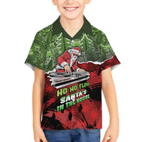Hip Hop Christmas Family Matching Off The Shoulder Long Sleeve Dress and Hawaiian Shirt DJ Santa Ho Ho Flow - Wonder Print Shop