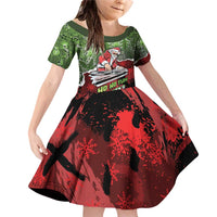 Hip Hop Christmas Family Matching Off Shoulder Short Dress and Hawaiian Shirt DJ Santa Ho Ho Flow - Wonder Print Shop