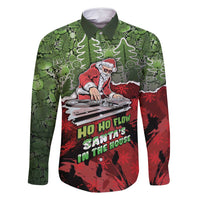 Hip Hop Christmas Family Matching Off Shoulder Short Dress and Hawaiian Shirt DJ Santa Ho Ho Flow - Wonder Print Shop