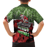 Hip Hop Christmas Family Matching Puletasi and Hawaiian Shirt DJ Santa Ho Ho Flow - Wonder Print Shop