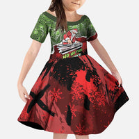 Hip Hop Christmas Family Matching Puletasi and Hawaiian Shirt DJ Santa Ho Ho Flow - Wonder Print Shop