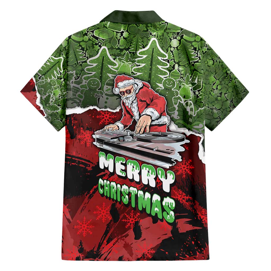 Hip Hop Christmas Family Matching Puletasi and Hawaiian Shirt DJ Santa Ho Ho Flow - Wonder Print Shop
