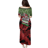 Hip Hop Christmas Family Matching Puletasi and Hawaiian Shirt DJ Santa Ho Ho Flow - Wonder Print Shop