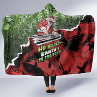 Hip Hop Christmas Hooded Blanket DJ Santa Ho Ho Flow - Wonder Print Shop