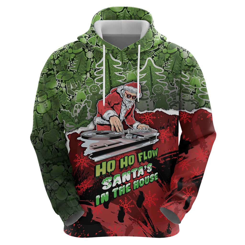 Hip Hop Christmas Hoodie DJ Santa Ho Ho Flow - Wonder Print Shop