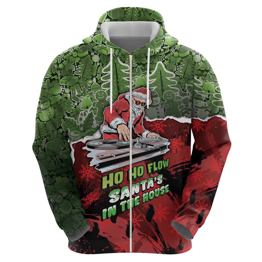 Hip Hop Christmas Hoodie DJ Santa Ho Ho Flow - Wonder Print Shop