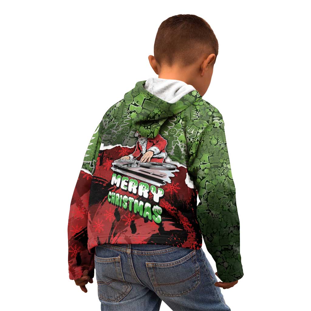 Hip Hop Christmas Kid Hoodie DJ Santa Ho Ho Flow - Wonder Print Shop