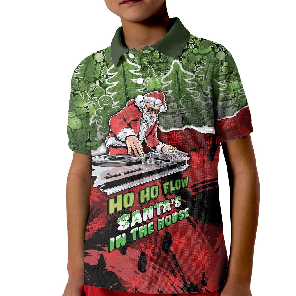 Hip Hop Christmas Kid Polo Shirt DJ Santa Ho Ho Flow - Wonder Print Shop