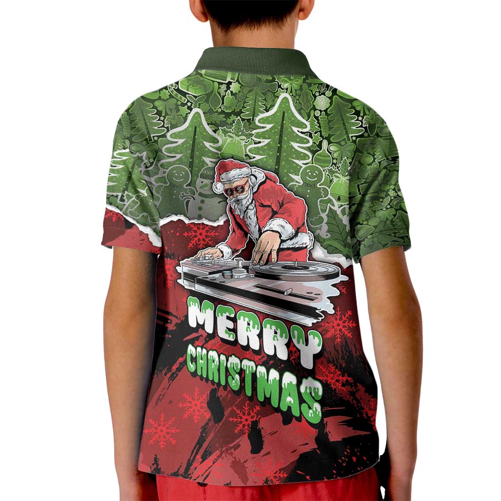 Hip Hop Christmas Kid Polo Shirt DJ Santa Ho Ho Flow - Wonder Print Shop