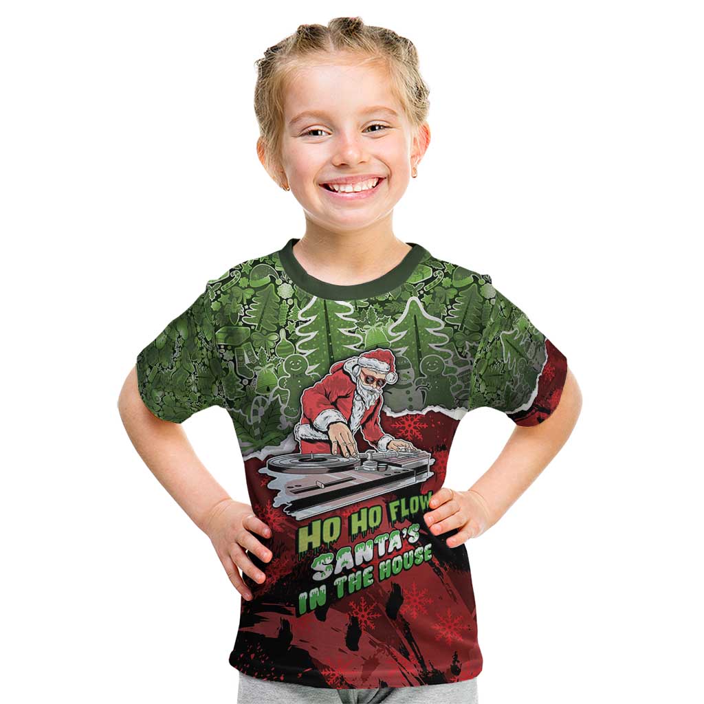 Hip Hop Christmas Kid T Shirt DJ Santa Ho Ho Flow - Wonder Print Shop