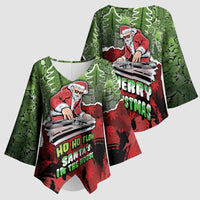 Hip Hop Christmas Kimono Sleeve Blouse DJ Santa Ho Ho Flow - Wonder Print Shop