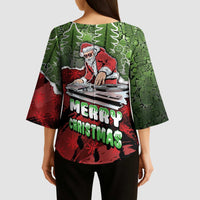 Hip Hop Christmas Kimono Sleeve Blouse DJ Santa Ho Ho Flow - Wonder Print Shop