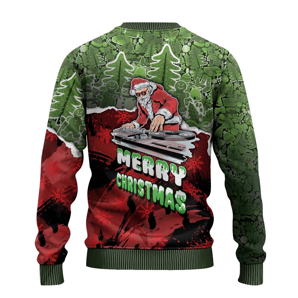 Hip Hop Christmas Ugly Christmas Sweater DJ Santa Ho Ho Flow - Wonder Print Shop