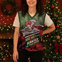 Hip Hop Christmas Knitted V-Neck Vest DJ Santa Ho Ho Flow - Wonder Print Shop