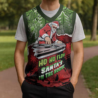 Hip Hop Christmas Knitted V-Neck Vest DJ Santa Ho Ho Flow - Wonder Print Shop