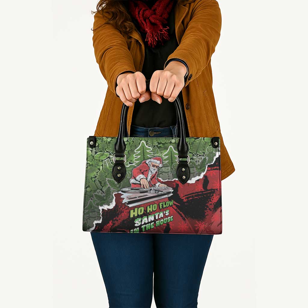 Hip Hop Christmas Leather Bag DJ Santa Ho Ho Flow - Wonder Print Shop