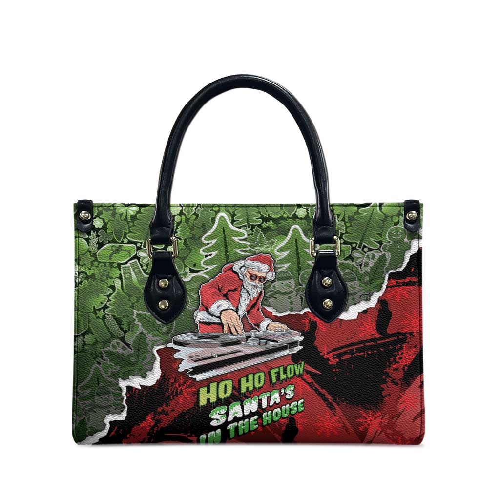 Hip Hop Christmas Leather Bag DJ Santa Ho Ho Flow - Wonder Print Shop