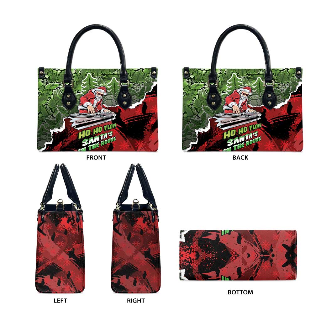 Hip Hop Christmas Leather Bag DJ Santa Ho Ho Flow - Wonder Print Shop