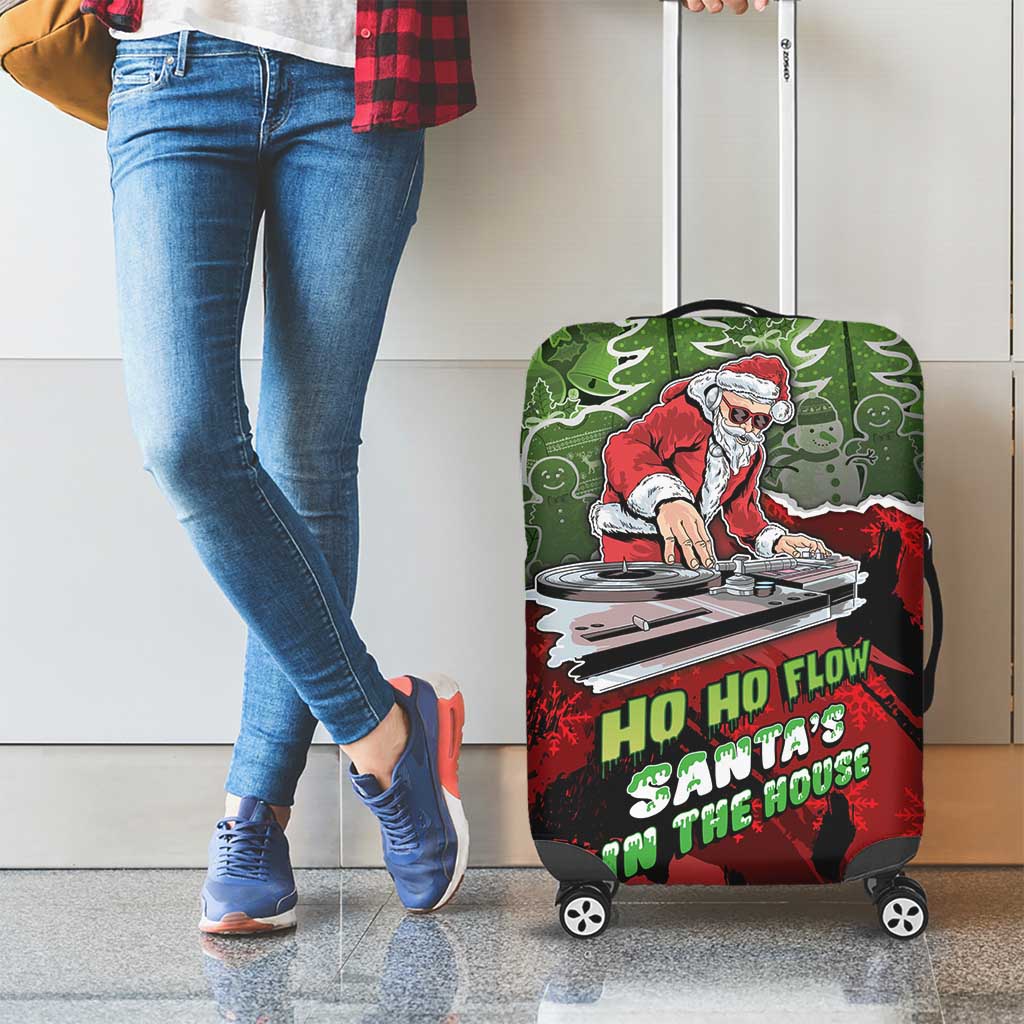 Hip Hop Christmas Luggage Cover DJ Santa Ho Ho Flow - Wonder Print Shop