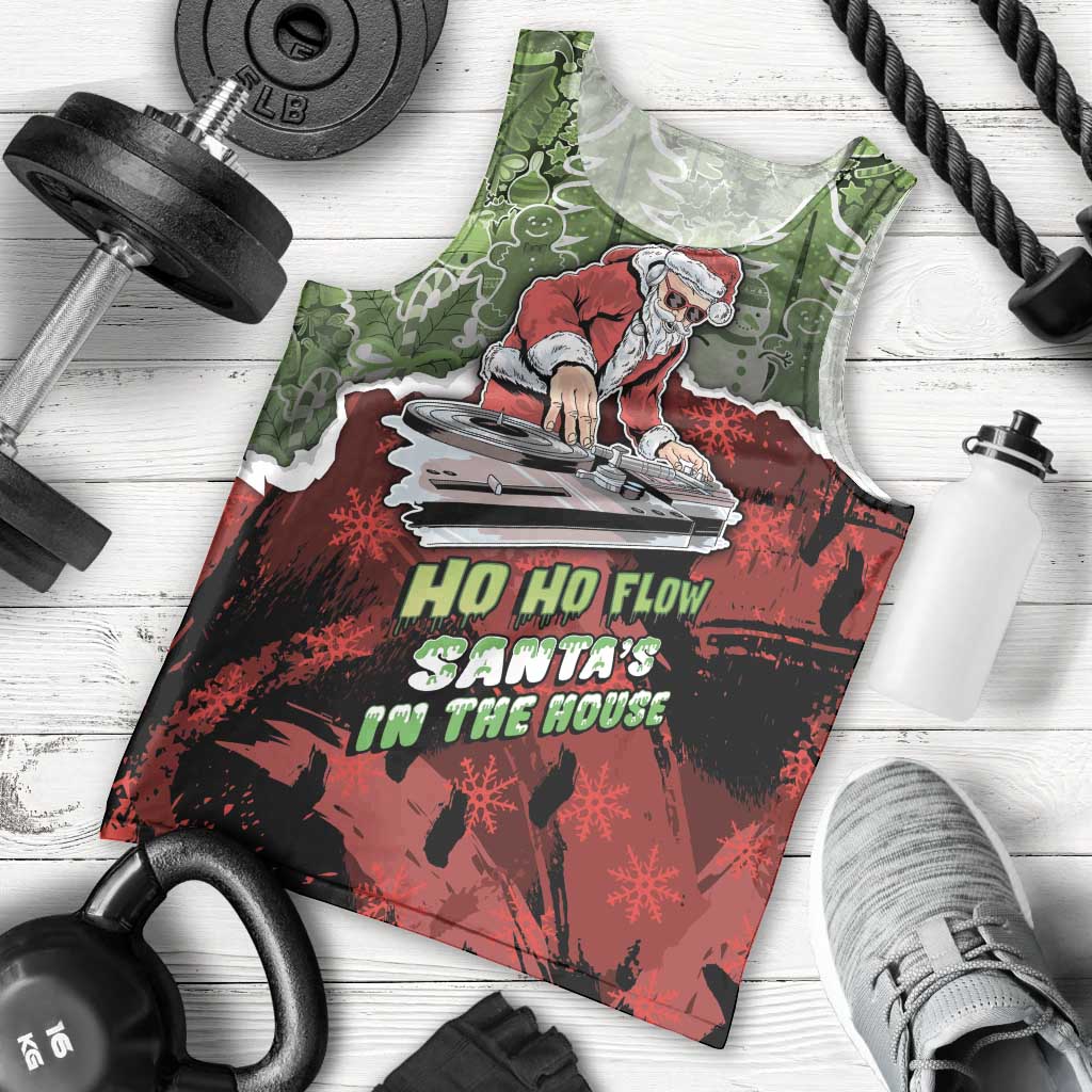 Hip Hop Christmas Men Tank Top DJ Santa Ho Ho Flow - Wonder Print Shop