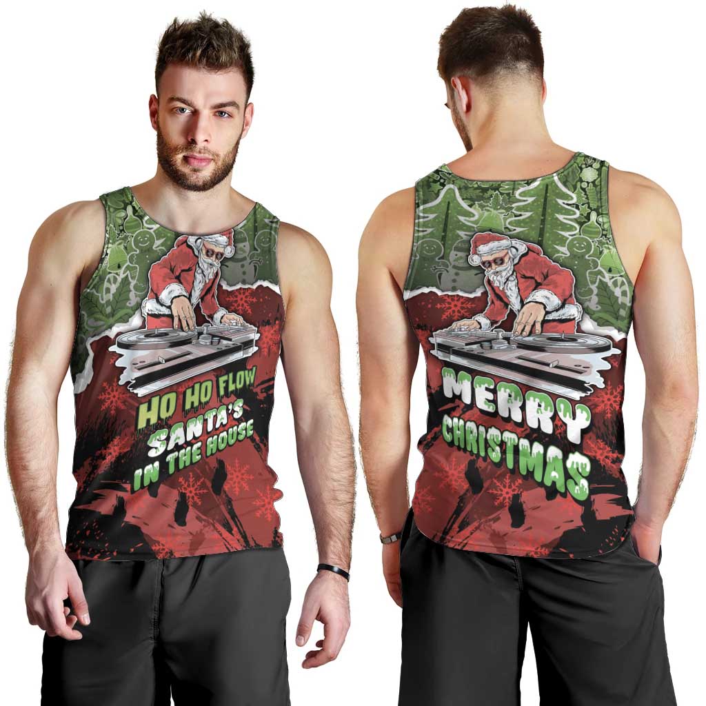 Hip Hop Christmas Men Tank Top DJ Santa Ho Ho Flow - Wonder Print Shop