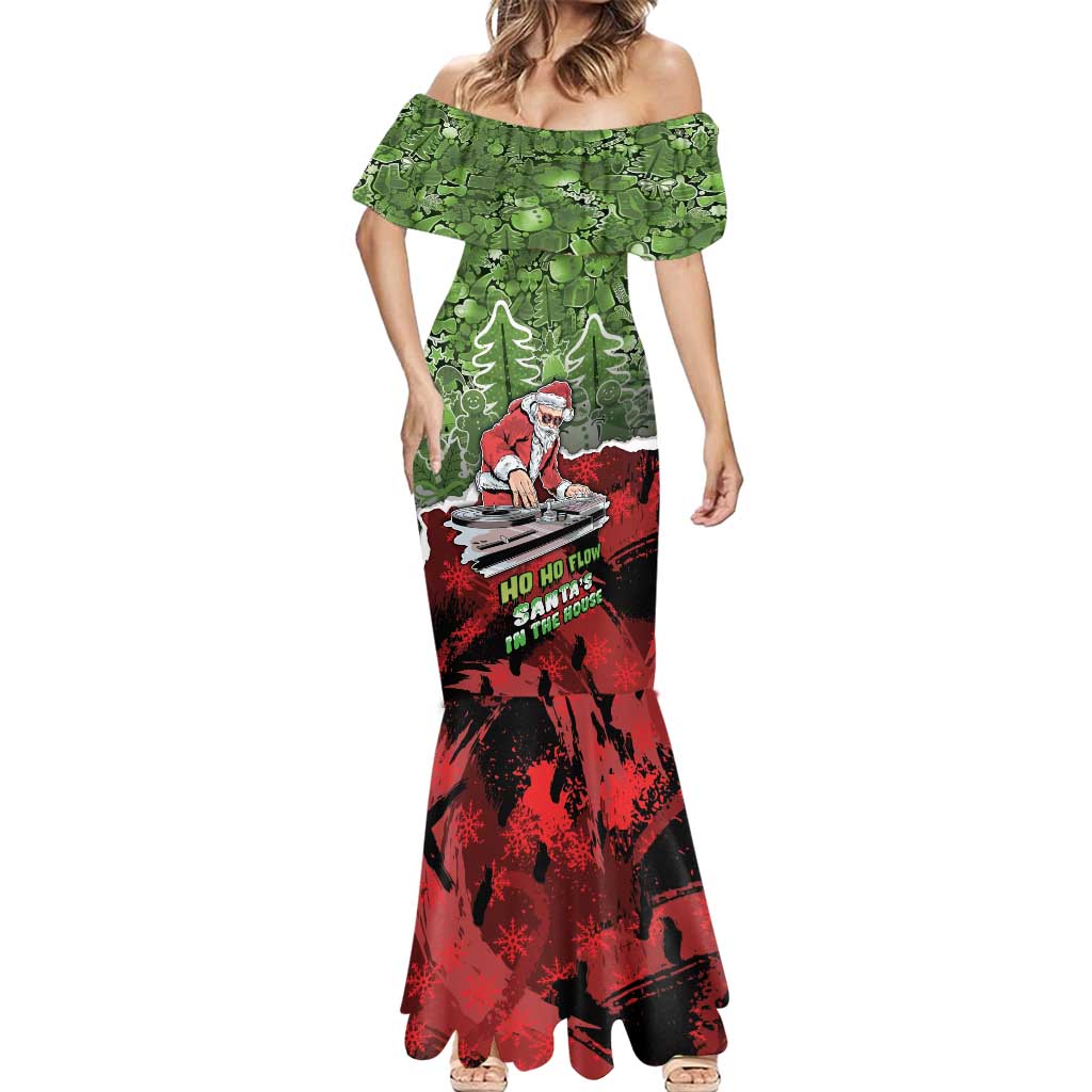 Hip Hop Christmas Mermaid Dress DJ Santa Ho Ho Flow - Wonder Print Shop