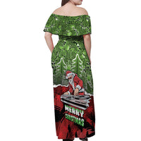 Hip Hop Christmas Off Shoulder Maxi Dress DJ Santa Ho Ho Flow - Wonder Print Shop
