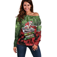 Hip Hop Christmas Off Shoulder Sweater DJ Santa Ho Ho Flow - Wonder Print Shop