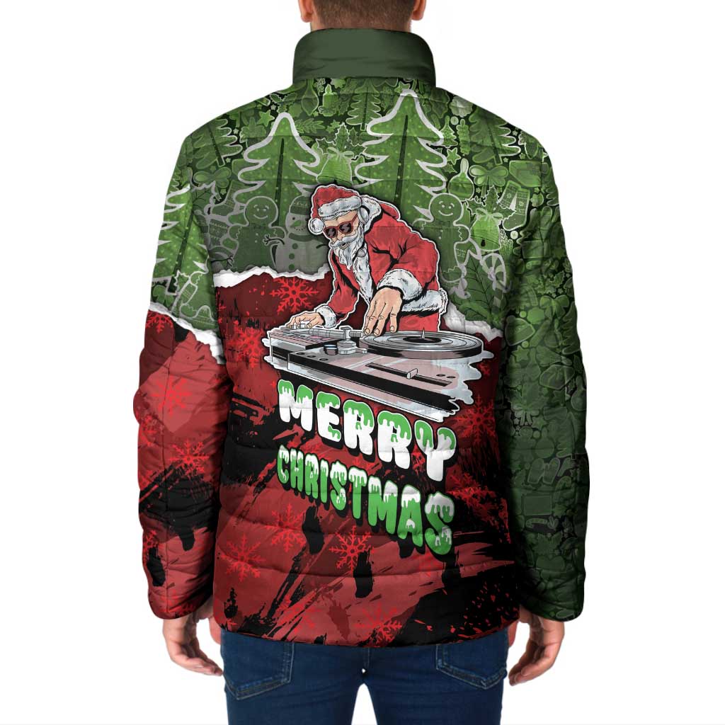 Hip Hop Christmas Padded Jacket DJ Santa Ho Ho Flow - Wonder Print Shop