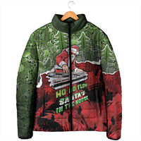 Hip Hop Christmas Padded Jacket DJ Santa Ho Ho Flow - Wonder Print Shop