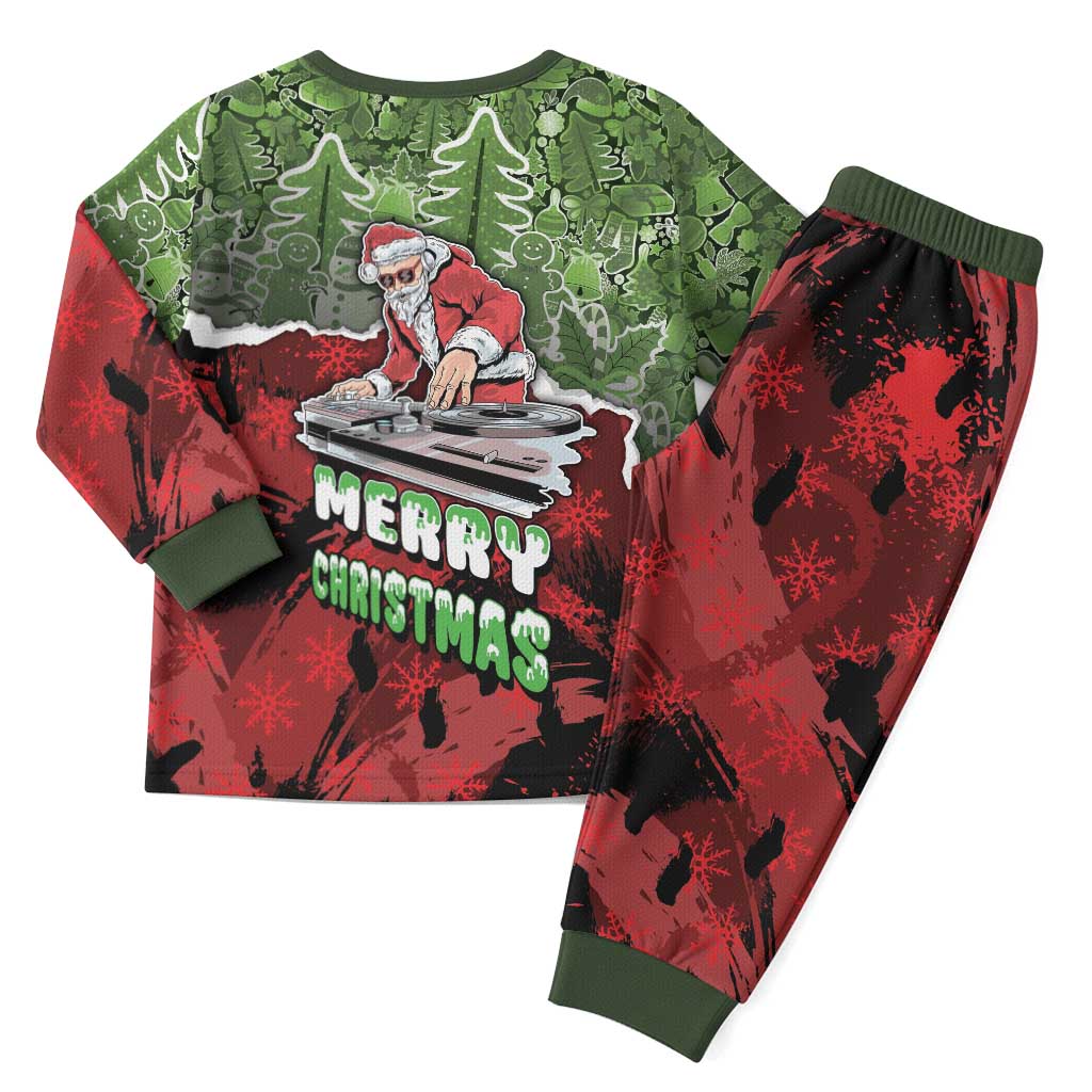 Hip Hop Christmas Pajama Set DJ Santa Ho Ho Flow - Wonder Print Shop