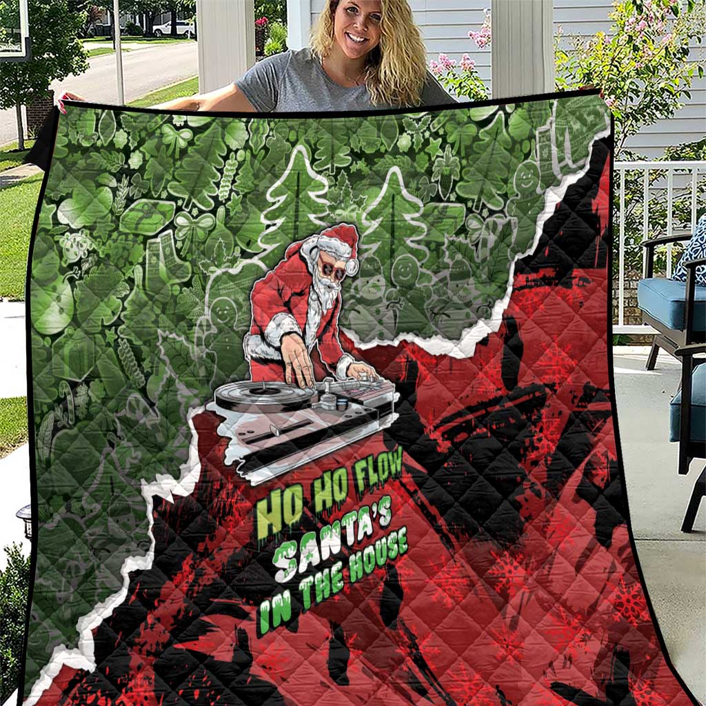 Hip Hop Christmas Quilt DJ Santa Ho Ho Flow - Wonder Print Shop