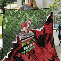 Hip Hop Christmas Quilt DJ Santa Ho Ho Flow - Wonder Print Shop